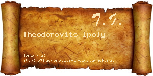 Theodorovits Ipoly névjegykártya